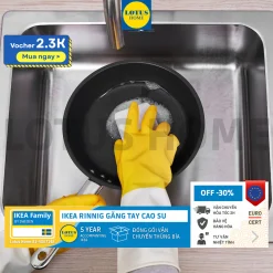 IKEA găng tay cao su tự nhiên rửa bát đĩa IKEA RINNIG Size S