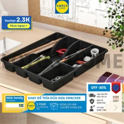 IKEA Khay để thìa dĩa đũa IKEA SMACKER Màu Đen