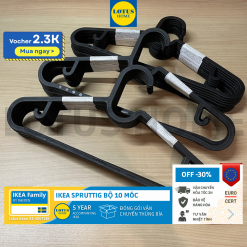 IKEA Bộ 10 móc quần áo màu đen SPRUTTIG IKEA