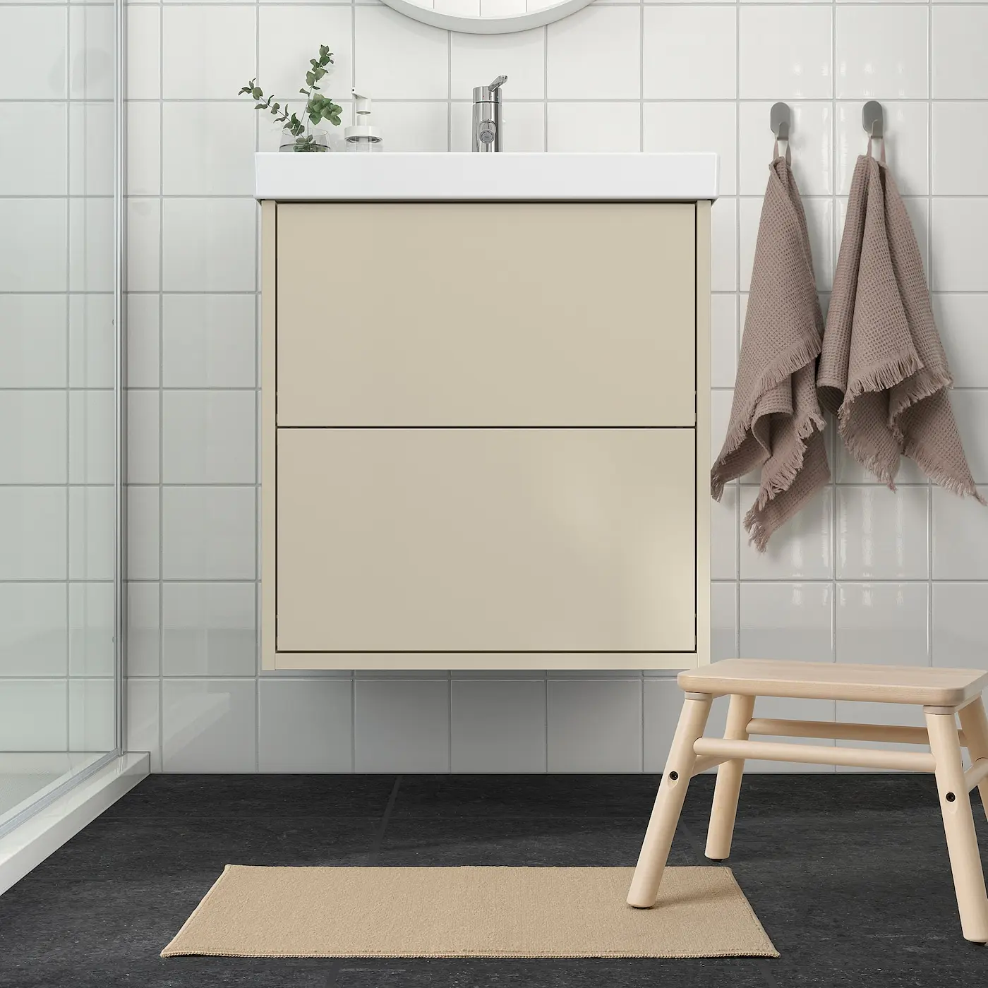 IKEA Thảm trải sàn cửa ra vào phòng tắm, phòng ngủ phong cách Bắc Âu Fintsen IKEA 40x60cm màu be 2 fintsen fen te sen yu shi di dian mi huang se 1255961 pe924834 s5