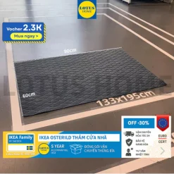 IKEA Thảm chùi chân trong nhà IKEA OSTERILD 40x60 , 60x90 xám đậm hiện đại nhập khẩu Ai Cập