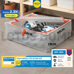 IKEA Túi hộp đựng đồ, túi bạt đựng quần áo, túi đựng chăn, chống bụi chống ẩm Parkla IKEA