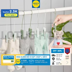 IKEA Bộ 8 kẹp quần áo Slibb IKEA