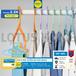 IKEA bộ 8 móc quần áo nhựa cho bé IKEA BAGIS