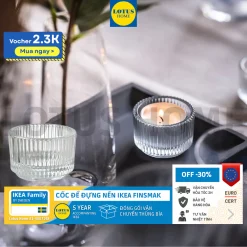 IKEA cốc đựng nến thủy tinh cao cấp IKEA FINSMAK