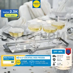 IKEA bộ 4 ly uống cocktail cao cấp IKEA FROJDA