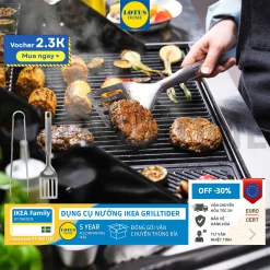 IKEA bộ 2 dụng cụ hỗ trợ nướng, rán thịt IKEA GRILLTIDER