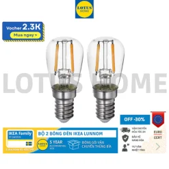 IKEA Bộ 2 bóng đèn ngủ phong cách retro IKEA LUNNOM