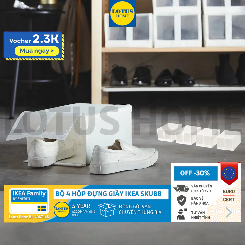 IKEA bộ 4 hộp vải đựng giầy phong cách hiện đại IKEA SKUBB 1 vn 11134207 820l4 mj5iodj2yryaf5