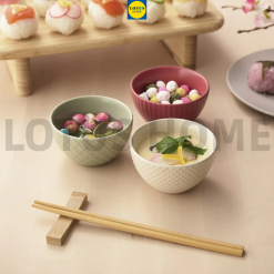 IKEA bộ 3 bát ăn cơm men sứ đá cao cấp IKEA KEJSERLIG