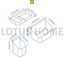 IKEA bộ 3 hộp đựng mỹ phẩm cao cấp phong cách bắc âu IKEA VISSLAAN