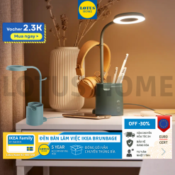 IKEA đèn học đèn bàn làm việc đa năng chỉnh được độ sáng bóng LED IKEA BRUNBAGE