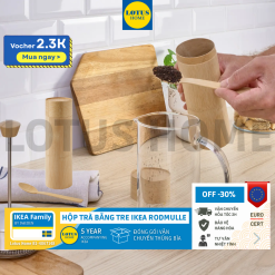 IKEA hộp đựng trà cà phê bằng tre cao cấp có thìa tre IKEA RODMULLE