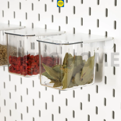IKEA phụ kiện bảng cài SKADIS bộ 3 hộp nhựa đựng đồ có nắp IKEA SKADIS