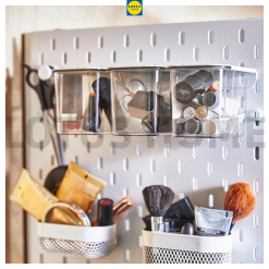 IKEA phụ kiện bảng cài SKADIS bộ 3 hộp nhựa đựng đồ có nắp IKEA SKADIS