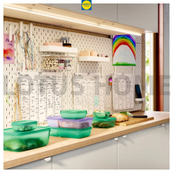IKEA phụ kiện bảng cài SKADIS bộ 3 hộp nhựa đựng đồ có nắp IKEA SKADIS